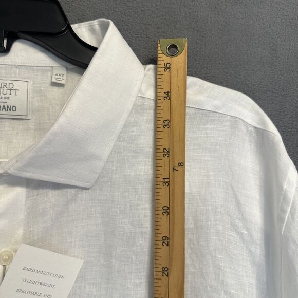 NWT Murano Baird McNutt 100% Linen Button Up Shirt Mens Big & Tall Size 4XT Whit - Picture 5 of 9